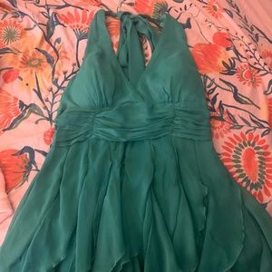 Green halter dress